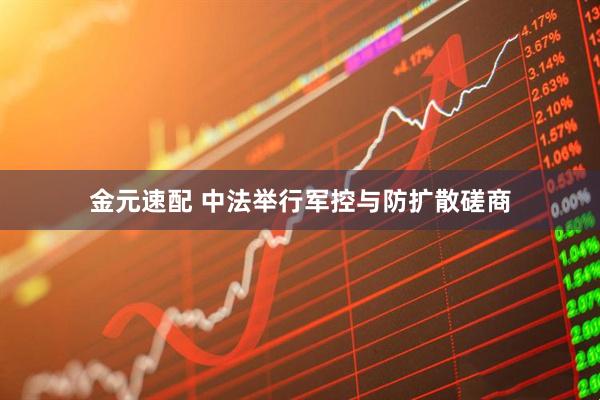金元速配 中法举行军控与防扩散磋商